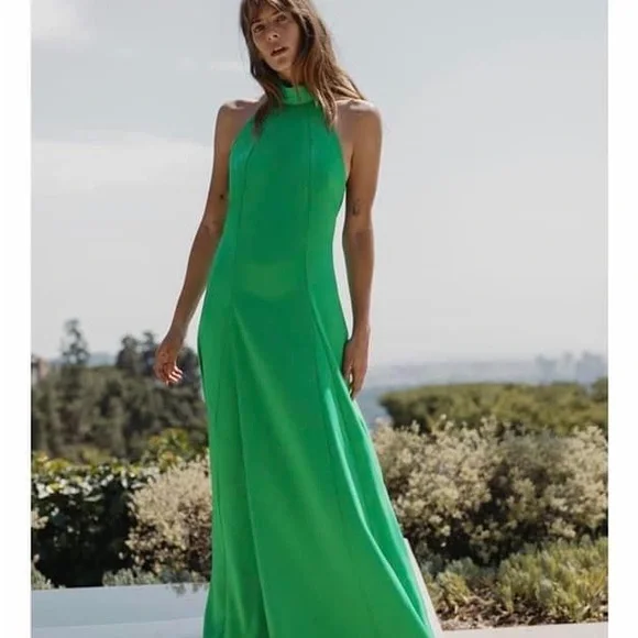 Zara | Dresses | Gorgeous Zara Green Gown | Poshmark